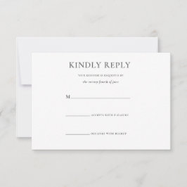 Eenvoudig Stijlvol Zwart Wit Monogram Formele Brui RSVP Kaartje