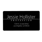 Eenvoudig stijlvol zwart wit zakelijk retouradres etiket (Voorkant)