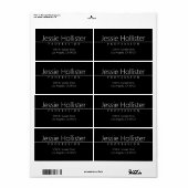 Eenvoudig stijlvol zwart wit zakelijk retouradres etiket (Full Sheet)