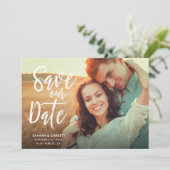 Eenvoudig Stijlvolle moderne Typografie Foto | wit Save The Date (Staand voorkant)