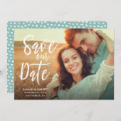 Eenvoudig Stijlvolle moderne Typografie Foto | wit Save The Date (Voorkant / Achterkant)
