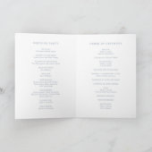 Eenvoudig Stof Blauw Monogram Elegante Trouw- Programma (Binnen)