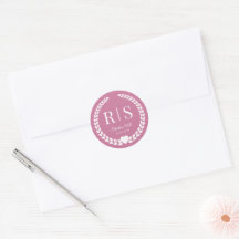 Eenvoudig Stof Roze Roos Monogram