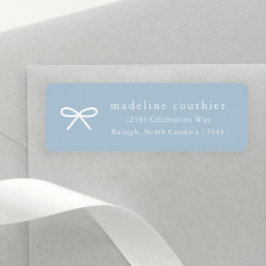 Eenvoudig Stofblauw Baby Shower Retouradres Etiket