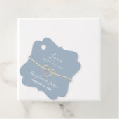 Eenvoudig Stofblauw Bruiloft Bedankjes Labels (In situ)