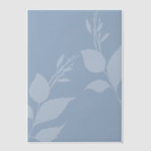 Eenvoudig Stofblauw Vellum met Bladeren Uitnodigingen (Voorkant)
