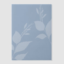 Eenvoudig Stofblauw Vellum met Bladeren
