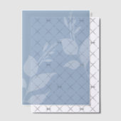 Eenvoudig Stofblauw Vellum met Bladeren Uitnodigingen (Offset (Uitnodiging))