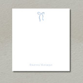 Eenvoudig Stofblauwe Boog Script Aangepaste Naam S Notitieblok
