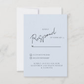 Eenvoudig Stoffig Blauw Bruiloft RSVP Diner & Dans (Voorkant)