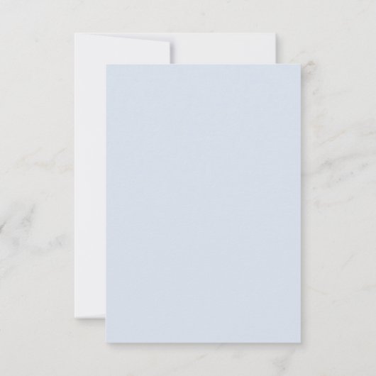 Eenvoudig Stoffig Blauw Bruiloft RSVP Diner & Dans (Achterkant)