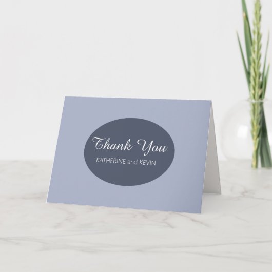 Eenvoudig Stoffig Blauw en Wit Bedankkaart (Voorkant)