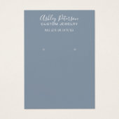 Eenvoudig, stoffig blauw, minimaal sieraardenscher visitekaartje (Voorkant)