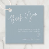 Eenvoudig stoffig blauw Vrijgezellenfeest Dank u Bedankjes Labels (Voorkant)