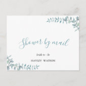 Eenvoudig stoffig blauw Waterverf Vrijgezellenfees Uitnodiging Briefkaart (Voorkant)