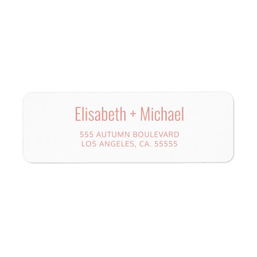 Eenvoudig, stoffig, oranje, script bruiloft retour etiket (Voorkant)