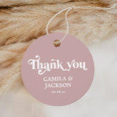 Eenvoudig stoffig Roos bruiloft Bedankjes Labels