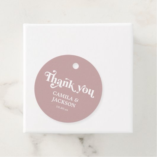 Eenvoudig stoffig Roos bruiloft Bedankjes Labels (In situ)