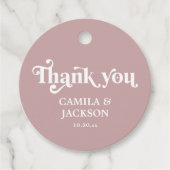 Eenvoudig stoffig Roos bruiloft Bedankjes Labels (Voorkant)