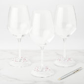 Eenvoudig stoffig Roos laat namen datum bruiloft Wijnglaslabel (Set)