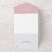 Eenvoudig stoffig Roos Roze Elegant Bruiloft All In One Uitnodiging (Buitenkant)