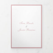 Eenvoudig stoffig Roos Roze Elegant Bruiloft Drieluik Uitnodiging (Cover)