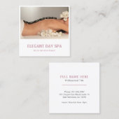 Eenvoudig stoffig Roos Roze Elegant Spa Modern Vierkante Visitekaartje (Voorkant / Achterkant)