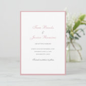 Eenvoudig stoffig Roos Roze Formele Elegante Bruil Save The Date (Staand voorkant)