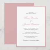 Eenvoudig stoffig Roos Roze Traditionele Elegante Kaart (Voorkant / Achterkant)