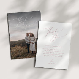 Eenvoudig stoffig Roos verticaal foto-Baby shower Bedankkaart