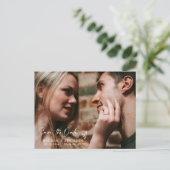 Eenvoudig stoffig roze Boho Save the Date QR Code  Briefkaart (Staand voorkant)