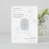 Eenvoudig stoffige blauwe, moderne bloemtuinbruilo folie uitnodiging (Staand Voorkant)