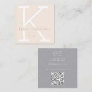 Eenvoudig Stout Monogram Modern Minimalistisch Sty Vierkante Visitekaartje