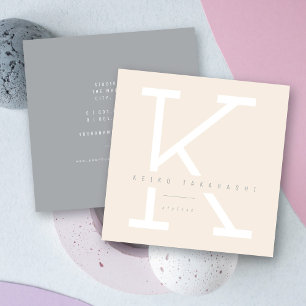Eenvoudig Stout Monogram Modern Minimalistisch Sty Vierkante Visitekaartje