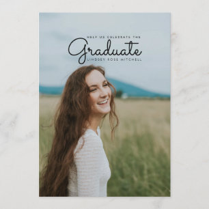 Eenvoudig & strak Afstuderen Feest uitnodigen Kaart