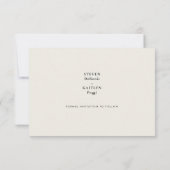 Eenvoudig Strak Monogram Beige Bewaar de Datum II (Achterkant)