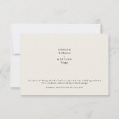 Eenvoudig Strak Monogram Beige Save the Date VI (Achterkant)