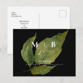 Eenvoudig & Strak Monogram Loofwerk Bewaar de Datu Briefkaart (Voorkant / Achterkant)