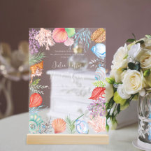 Eenvoudig strand Blue Ocean Seashell bruiloft