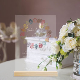 Eenvoudig strand Blue Ocean Seashell bruiloft Acryl Uitnodigingen