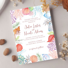 Eenvoudig strand Blue Ocean Seashell bruiloft