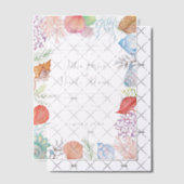 Eenvoudig strand Blue Ocean Seashell bruiloft Vellum Uitnodigingen (Offset (Uitnodiging))