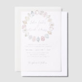 Eenvoudig strand Blue Ocean Seashell bruiloft Vellum Uitnodigingen (Offset)