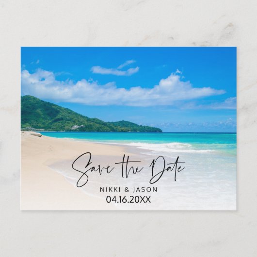Eenvoudig strand bruiloft Save the Date Aankondigingskaart (Voorkant)