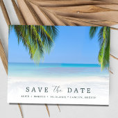 Eenvoudig strand bruiloft Save the Date Aankondigingskaart
