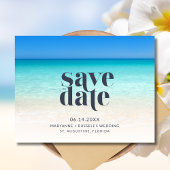 Eenvoudig strand bruiloft Save the Date Aankondigingskaart