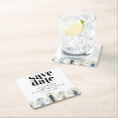 Eenvoudig strand bruiloft Save the Date Kartonnen Onderzetters (Insitu)