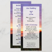 Eenvoudig strand op Sunrise Norfolk VA Wedding Pro Programmakaart (Voorkant / Achterkant)
