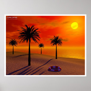 Eenvoudig strand poster