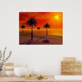 Eenvoudig strand poster (Keuken)